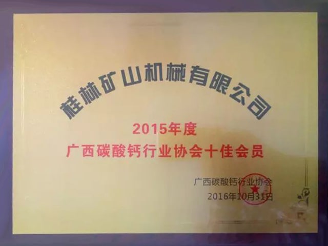 廣西碳酸鈣行業(yè)協(xié)會10佳會員